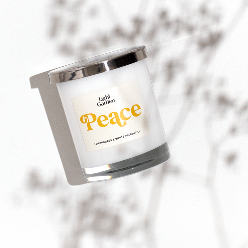 PEACE Calming CBD Candle with Lemongrass & White Patchouli